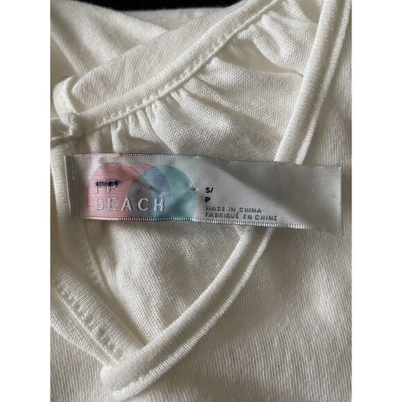 Free People Beach White paneled gathered at center hi low Coverup Oversized - Picture 10 of 10